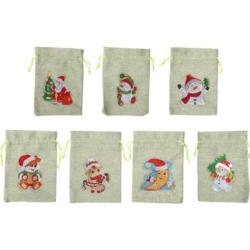 Christmas Candy Bag DIY Diamond Painting Shopping Tote Decoration Diamond Painting Kit Creative Handmade Christmas Gift Bag