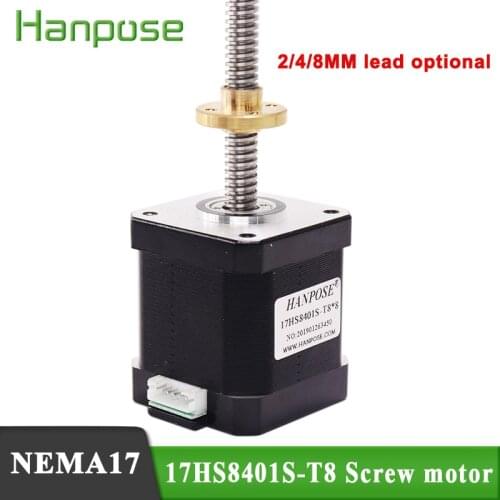 Nema17 Stepper Motor 4-lead 42 motor 17HS8401S-T8*8 Screw Rod Linear screw motor 310mm with Trapezoidal Lead Srew for 3D printer
