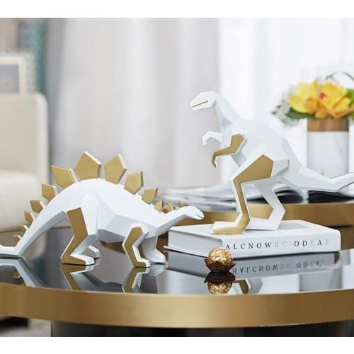 NORDIC RESIN ORIGAMI DINOSAUR CRAFTS ORNAMENTS A PAIR OF ANIMAL DECORATION CHILDRENS ROOM LIVING ROOM TV CABINET FURNISHINGS