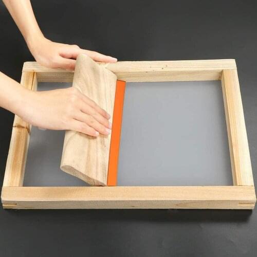 Screen Printing Starter kit, Wood Silk Screen Printing Frame, Screen Printing Squeegees, Inkjet Transparency Film and Mask Tape