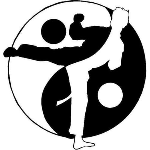 Yin Yang Kick Car Window Bumper Vinyl Decal JDM Sticker Handsome And Cool Stickers Car Styling Car Sticker 12.7CM x 13.3CM