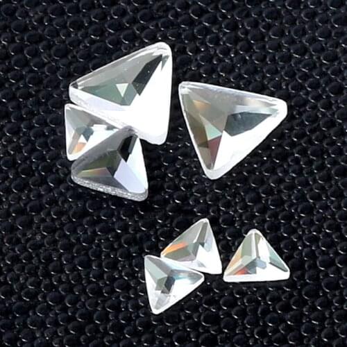 Super shining white ttrianglar flat back glass crystal Rhinestones DIY mobile phone shell and wedding dress 20pcs/pack