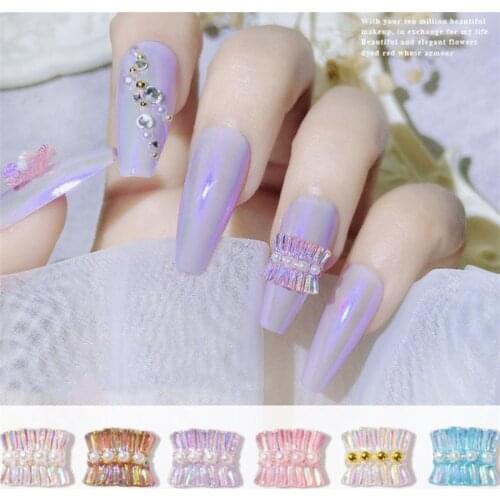 Aurora Resin Nail Art Decorations Skirt Lace Folds Design Charm Pearls Nail Ornaments Japanese Style Manicure Accessories