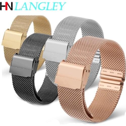 Universal Watch Band Mialnese Loop WatchStrap Fine Mesh Wristbands 10/12/13/14/16/17/18/19/20/22/24 Mm Width Watchband for DW