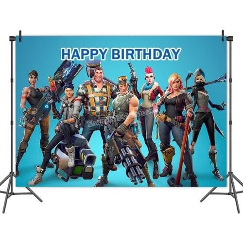 2021 New Fortress Night Backdrop Fortnites Birthday Party Decoration Vinyl Photography Background Cloth Home Decor Battle Royale