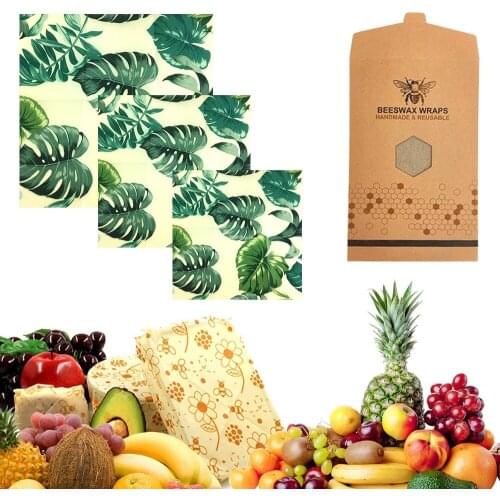 Visual Touch Palm Organic Beeswax Cloth Sandwich Pack Fresh Keeping Bag Lid Cover Food Beeswax Wrap Stretch Seal