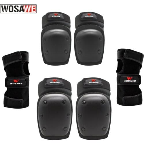 WOSAWE Motorcycle Skateboard Cycling Knee Pads Elbow Protector Wrist Guards Bike 3 In 1 Protective Gear Set for Roller Skating