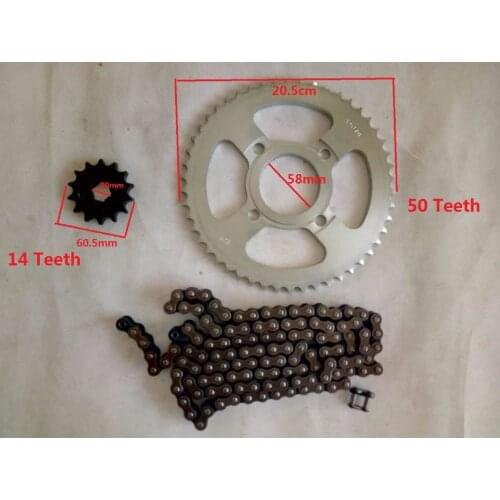 WUYANG WY125-A CG125 428H 116 Roller Motorcycle Chain With 38T/42T/50T 14T/15T/16T Front Rear Sprockets