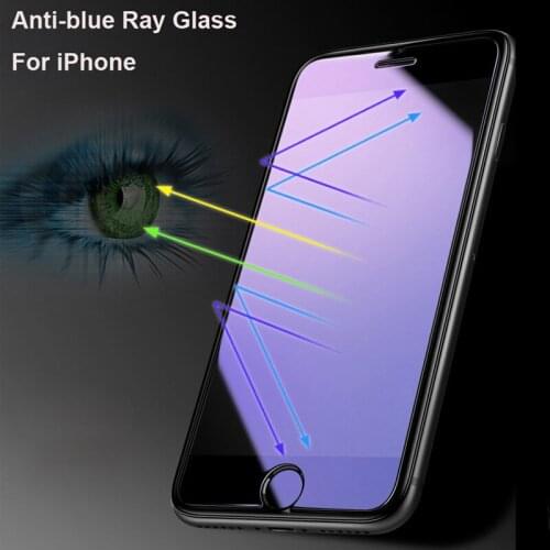 9H Anti Blue Light Ray Tempered Glass For iPhone 6 6s 7 8 Plus 8Plus SE 2020 X XR XS 11 Pro Max Screen Protector Protective Film