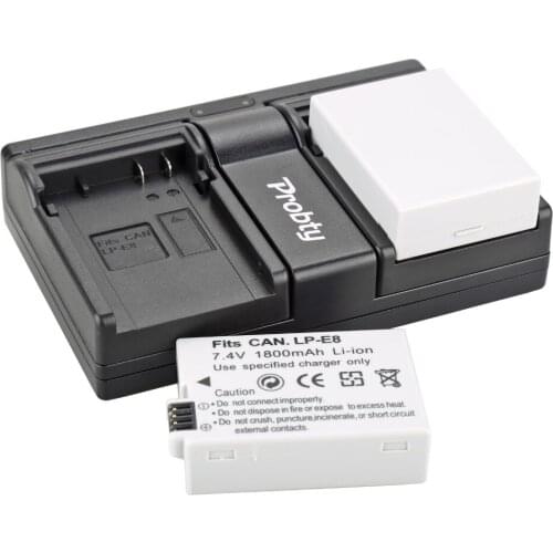 2Pcs PROBTY LP-E8 LP E8 Battery + USB Dual Charger For Canon 550D 600D 650D 700D Digital X4 X5 X6i X7i Rebel T2i T3i T4i T5i