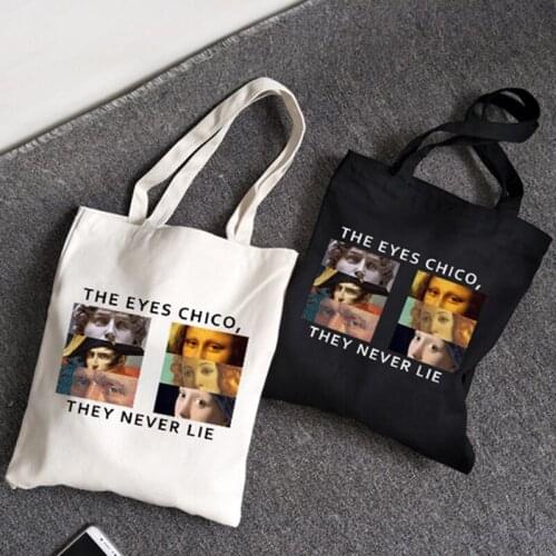 Uzzang Women Canvas Shoulder Bag Little Eyes Never Measure the Art Nouveau Girls Original Home Great Wine Ability Van Gogh Bags