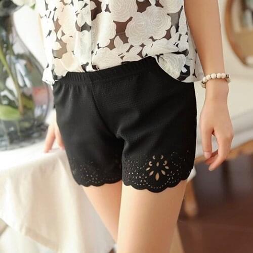 2016 New Design Spring Summer Black White All Match Bubble Cotton Hollow Out Hot Ladies Safety Panties Womens Underwear