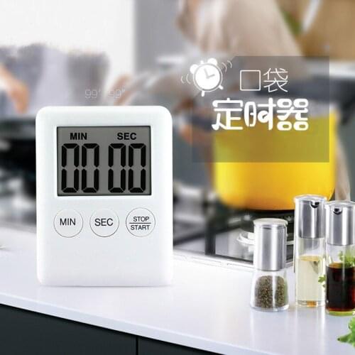 1pc Super Thin LCD Digital Screen Kitchen Timer Square Cooking Count Up Countdown Alarm Magnet Clock Temporizador