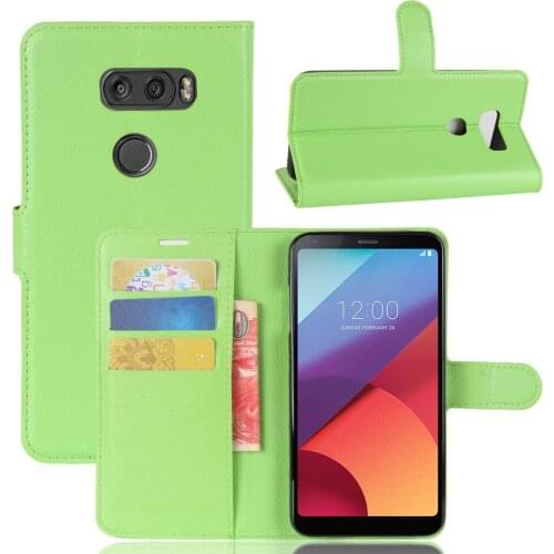 10pcs/lot Free shipping Lychee Wallet Leather Case Stand Card Holder For LG X venture V9 For LG V30 LG Q6