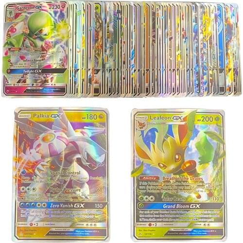 100Pcs Pokemon Cards GX MEGA Shining Cards English Game Trading Battle Booster Carte Pokémon Display Carta Kids Toys Cool Gift