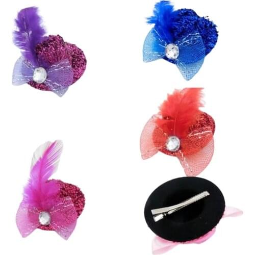 100pc/lot) Wholesale Pet dog puppy hair bows grooming decoration Pet hair Cap clips hairpin teddy exquisite hair accessory F232