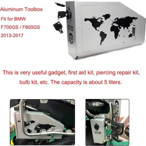 5 Liters Motorcycle Decorative Aluminum Box Toolbox Suitable for BMW F700GS F800GS 2013 2014 2015 2016 2017 Toolbox Brand New