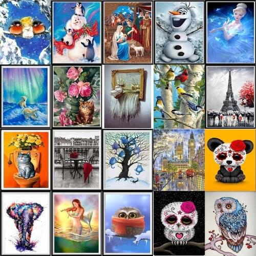 5D diamond painted diamond animal round diamond mosaic pattern home decoration DIY handmade