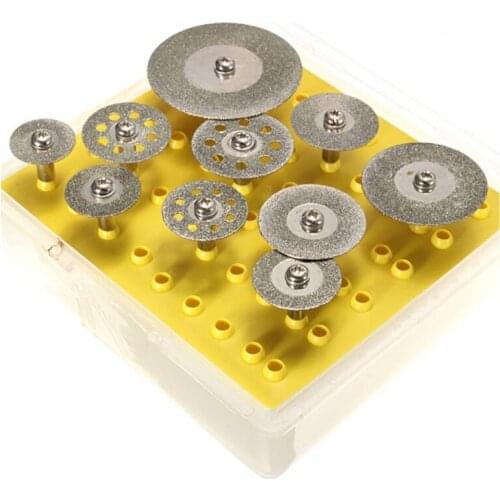 JFBL Hot 10 pieces Diamond Cutting Discs Cutting Wheel Set for Dremel