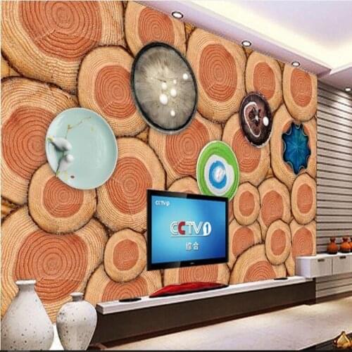 Wellyu Custom-made large-scale murals retro nostalgic European-style logs Wood Chloe dish Mural background Wall wallpaper