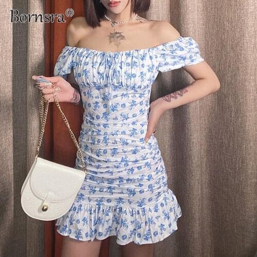 Летние платья мини Bornsra China At AliExpress