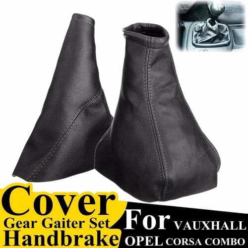 Dust Cover Auto Decoration PU Leather Handbrake Gear Gaiter Gaiter Cover Handbrake Set For Vauxhall/OPEL CORS (No Base Included)