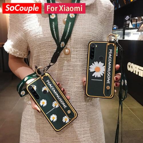 SoCouple For Redmi Note 8 Case For Redmi Note 9 Pro 9s 7 8 pro Xiaomi 9 9t A3 Lite Wrist Strap Phone Holder Lanyard Case
