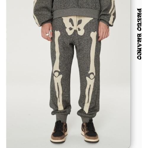 PRETO BRANCO Mens Clothing Autumn and Winter New Trendy Brand Hirata Kazuhiro Loose Looped Trousers and Trousers Men