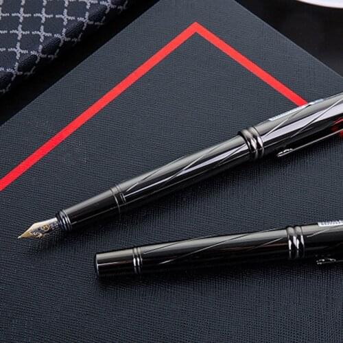1pcs high-end exquisite fountain pen metal dull black 0.5mm full metal luxury fountain pen office school stationery pen
