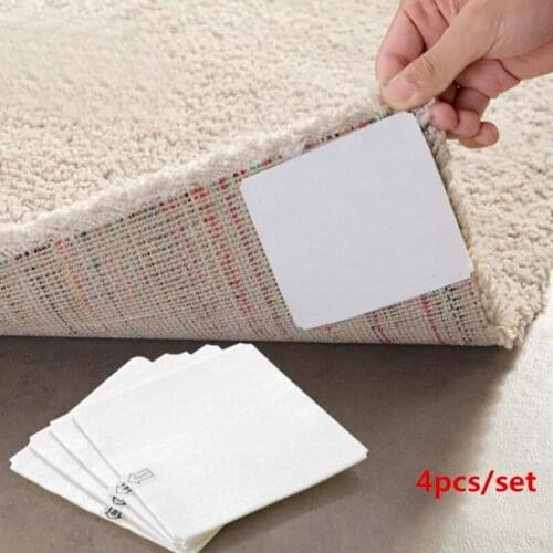 4Pcs/set 10*10cm Adhesive Anti-slip Non-woven Carpet Mat Tape Sticker Gripper Paste Home Accessories for Bathroom Toilet Floor