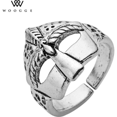 2018 Fashion Jewelry New Spartan Helmet Pagan Rings Anillo Espartano Casco Vikingo Biker Ring Stainless Steel Rings For Women