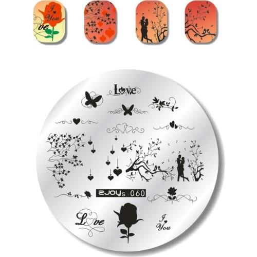 Round Stamping Plate 1Pc 5.5cm Nail Art Stamping Plate DIY Nail Template Manicure Nail Decoration Tools