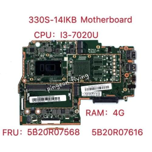 330S-14IKB motherboard para lenovo ideapad 81F4 81JM 330S-KBL CPU I3-7020 UMA 4GB DDR4 FRU 5B20R07568 5B20R07616 100% teste ok