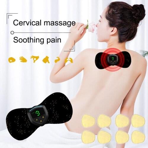 Mini Electric Neck Back Massager Muscle Stimulator Therapy Pressure Pain Relieve Swollen