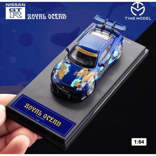TimeModel Rayol Ocean 1/64 GTR-R35 Skyline LB Wide Body JDM Style Dragon&Koi Model Car Supercar Diecast Vehicle with Case