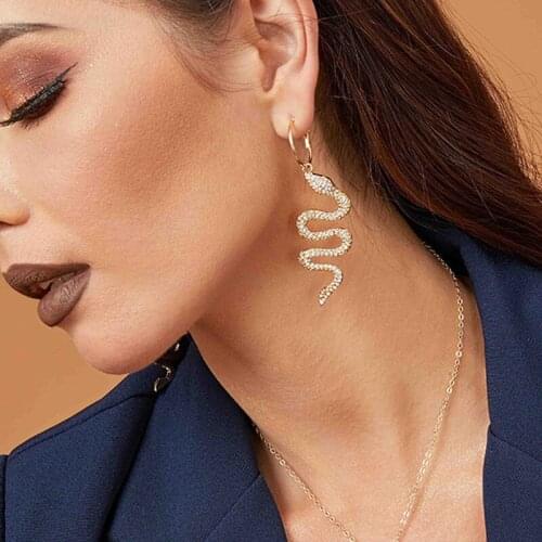 Trendy Vintage Snake Shape Dangle Earrings for Women Girl Retro Drop Earrings Cute Small Object Earring Jewelry Bijoux