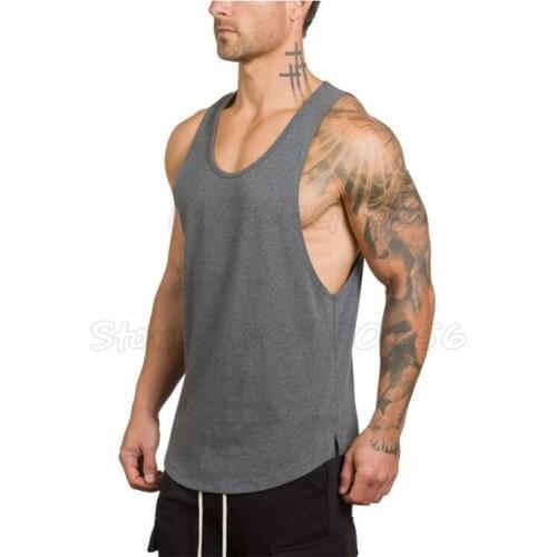 Muscleguys Brand clothing solid tank tops men blank undershirt musculation vest bodybuilding and fitness Stringer gyms tanktop