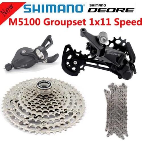 SHIMANO DEORE M5100 1x11 Speed Groupset MTB Mountain Bike Contains Shift Lever Rear Dearilleur Sunrace Sunshine Cassette Chain