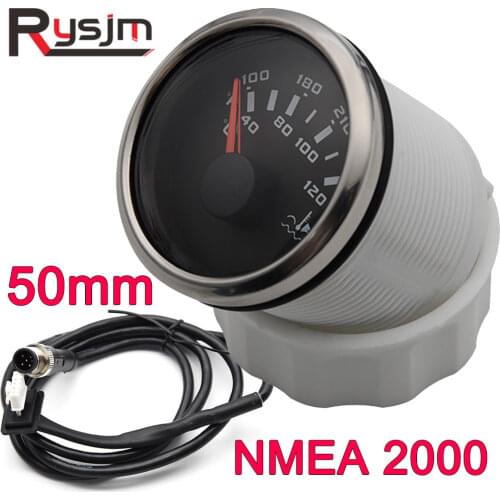 NMEA 2000 52mm Water Temperature Gauge Temp Meter For Boat Car Yachts 40-120 Celsius 100-250 F NMEA2000 Port Side Starboard STBD