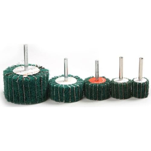 Newest 1PC 6mm Shank Green Polishing Grinding Head Scouring Pad Sanding Wheel Fiber Grinding Wheel for Dremel Accessories Tool