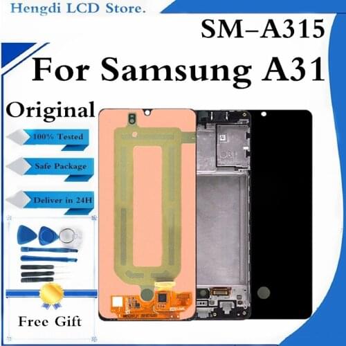 Original AMOLED For Samsung Galaxy A31 A315 LCD Display Touch Screen Digitizer LCD For Samsung A31 A315 Display Replacement