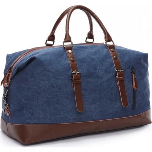 Canvas Leather Men Travel Bags Carry On Luggage Bag Men Duffel Bag Handbag Travel Tote Large Weekend Luggage Bags Drop Shipping