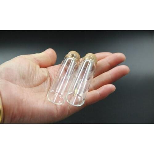 1000pcs 22*70mm Glass Wishing Bottle Empty Sample Storage Jar with Cork Glass Vials Stoppers Container Food spices potion Bottle