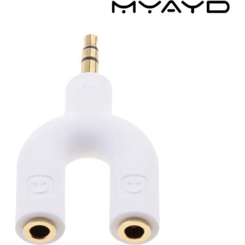 3.5MM U Splitter Adapter Jack Plug Headphone Plug Audio Cables Splitter Microphone 2 In 1 Connector For Smartphone MP3 MP4