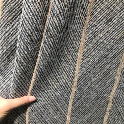 2021 New Light Luxury Fishbone Curtain Mechanism Texture Jacquard Fabric Sapphire Blackout Curtains for Living Room and Bedroom