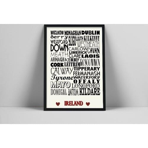 Nordic Ireland Counties City Alphabet Print Posters Modern Decoration Wall Art Pictures Canvas Painting for Living Room Office