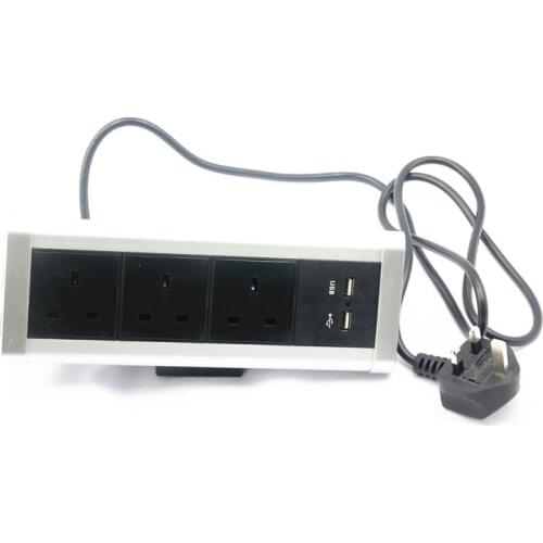 Triangle Desktop Table clamp Electric Socket 3 UK Power Socket +2 USB Charger For Kitchen Office Tabletop AU/EU/US Available