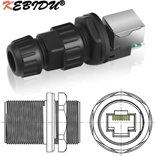 Universal M19 Adaptor RJ45 CAT5 CAT6 Socket Panel Mount IP68 Waterproof Wire Connectors Plug Socket Ethernet LAN Network Adapter