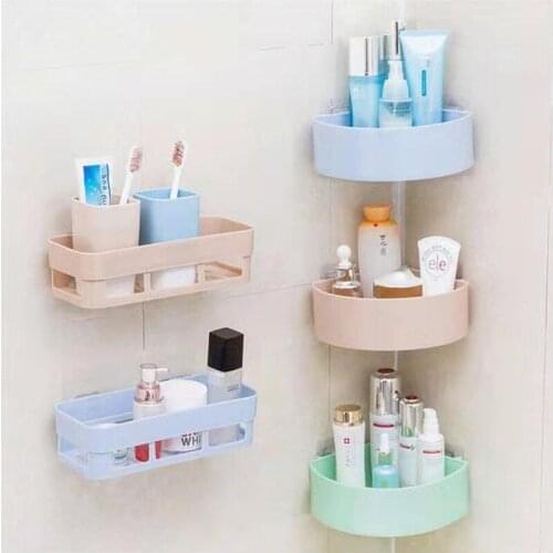 Bathroom shelf toilet toilet vanity triangle towel storage wall-free punching wall hanging bathroom