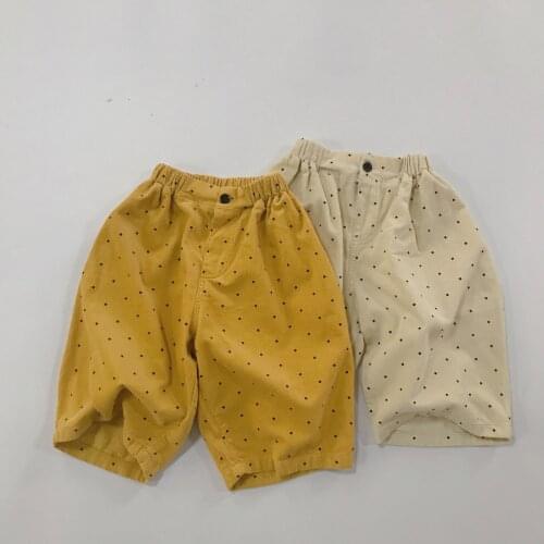 2021 Korea style girls boys dots corduroy pants autumn winter fashion kids long pants 1-7 years